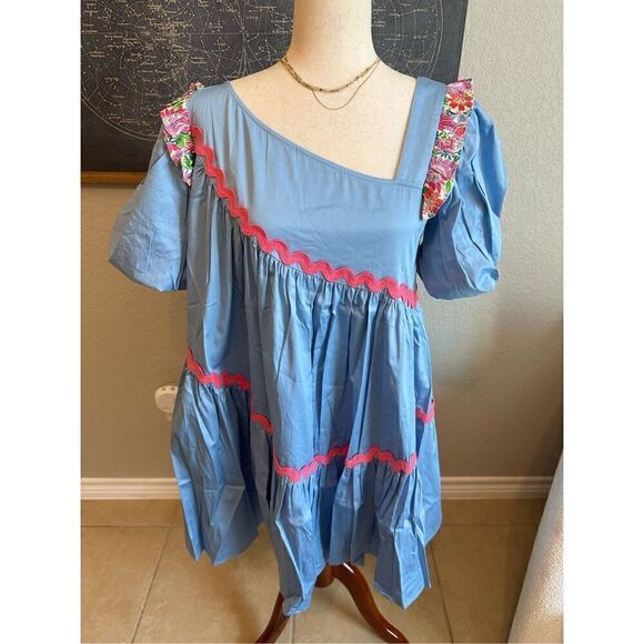 NWT Alden Adair Chandler Roller Skate Mini Ruffle Smocked Dress Women’s Medium - Picture 3 of 12